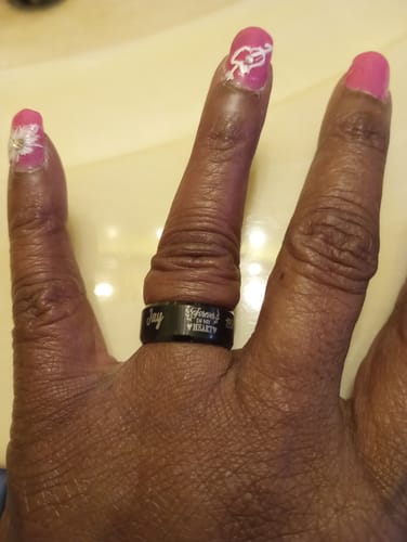 Customer photo review of Personalized in loving memory keepsake Ring