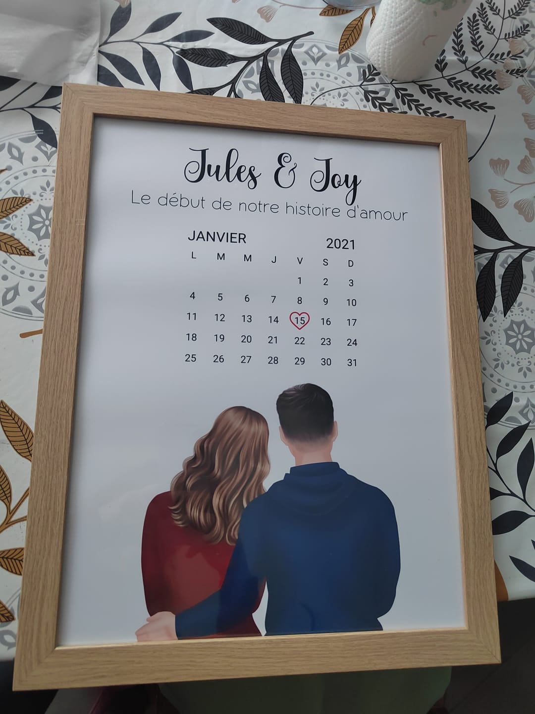 Customer photo review of Affiche Personnalisée - Couple Calendrier