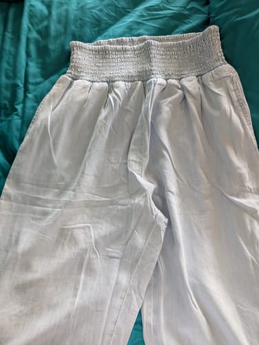 Customer photo review of Harlow Wide Leg Pant - Blue