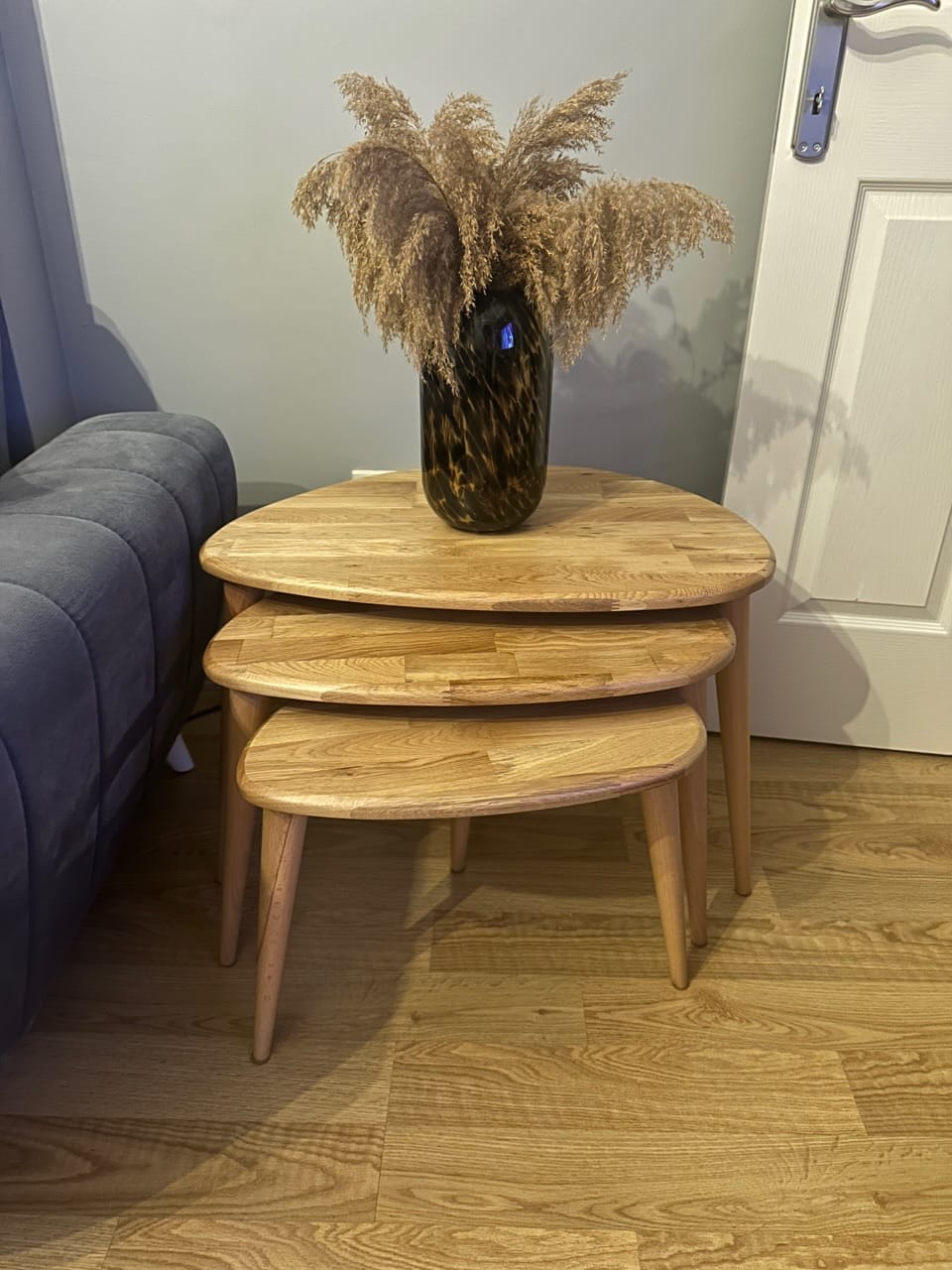 Customer photo review of Zigon Sehpa 3'lü Set - Masif Ahşap Meşe Ağacı (Ercol Stil)
