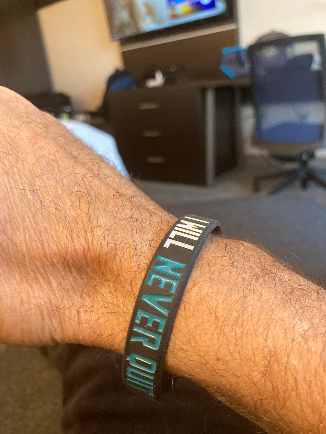 Customer photo review of I Will Never Quit- Silicone Bracelet