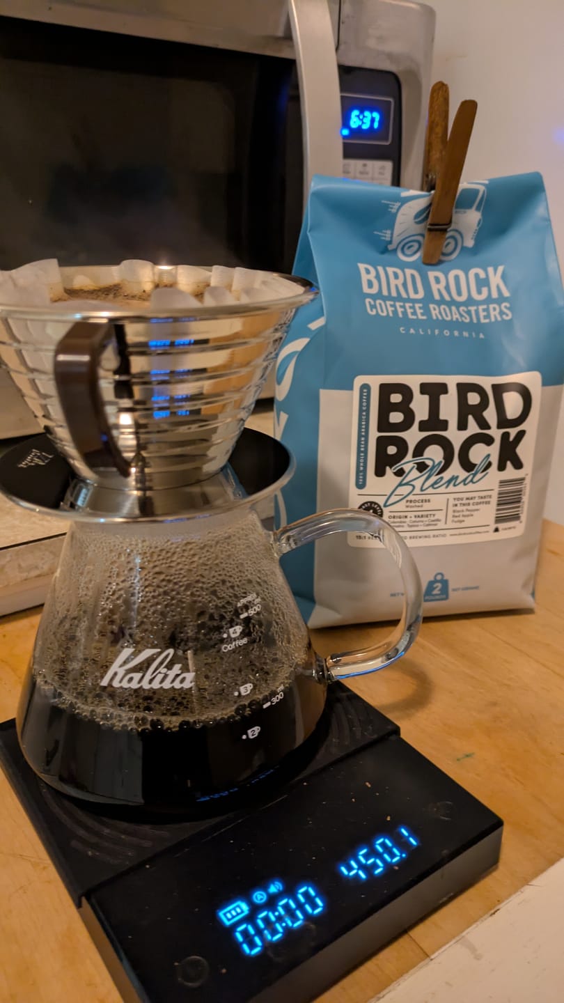Customer photo review of Kalita Wave 185 Coffee Pour Over Kit - Stainless Steel