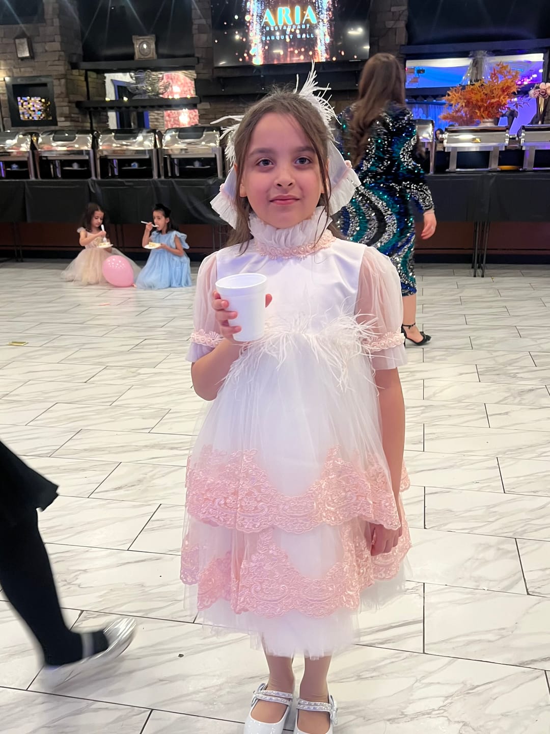 Customer photo review of Laila Embroidered Feather Dress