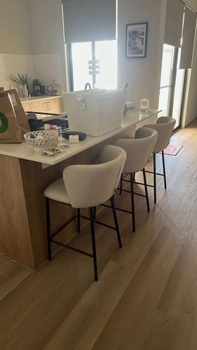 Customer photo review of Harper 65cm Fabric Kitchen Bar Stool in Beige