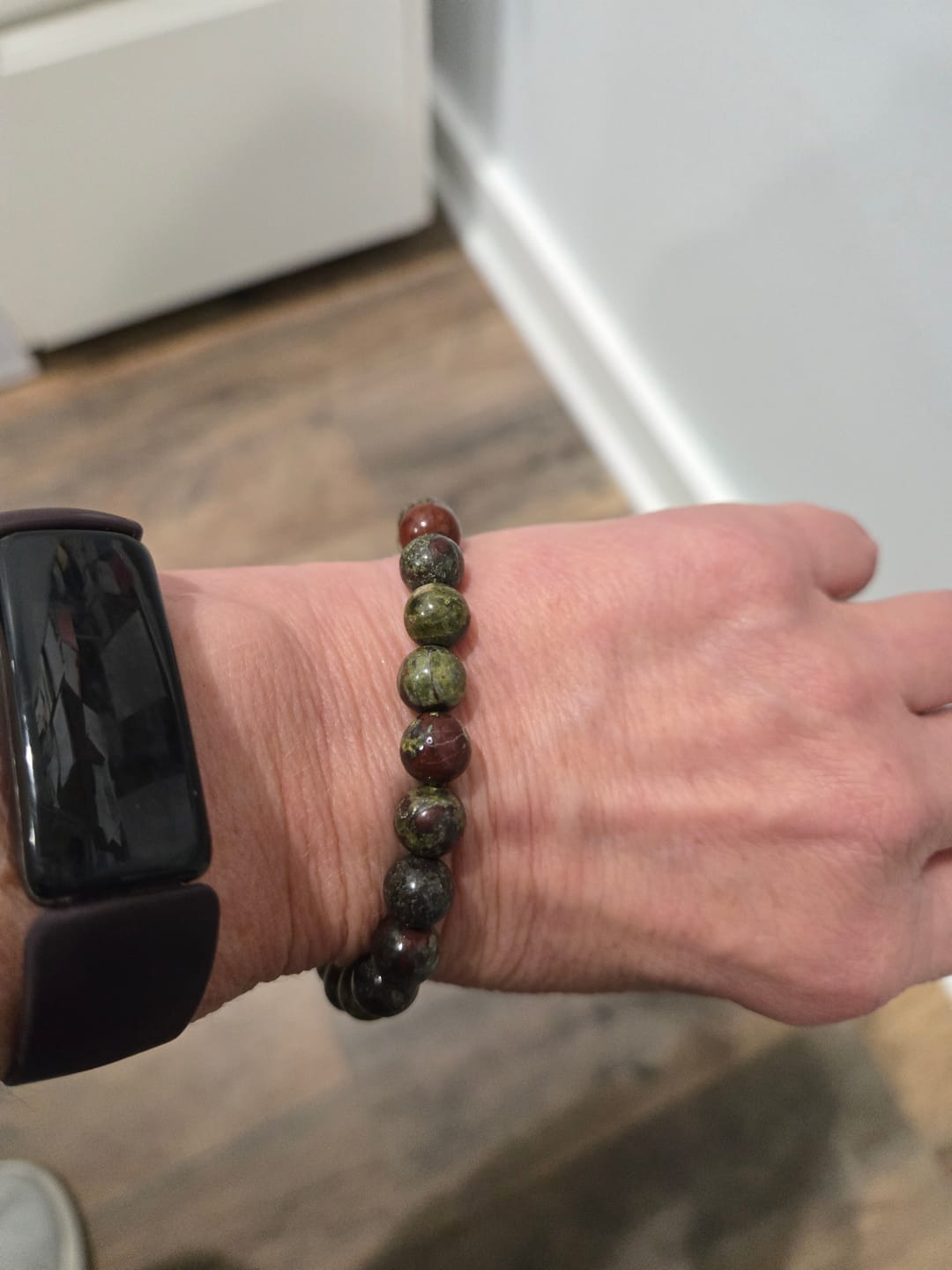 Customer photo review of Genuine Bloodstone Bracelet