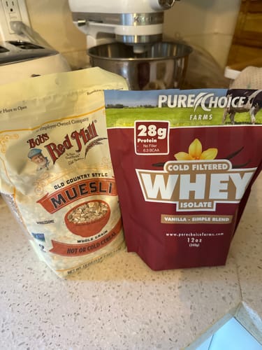 Customer photo review of Whey Protein Isolate with Organic Vanilla