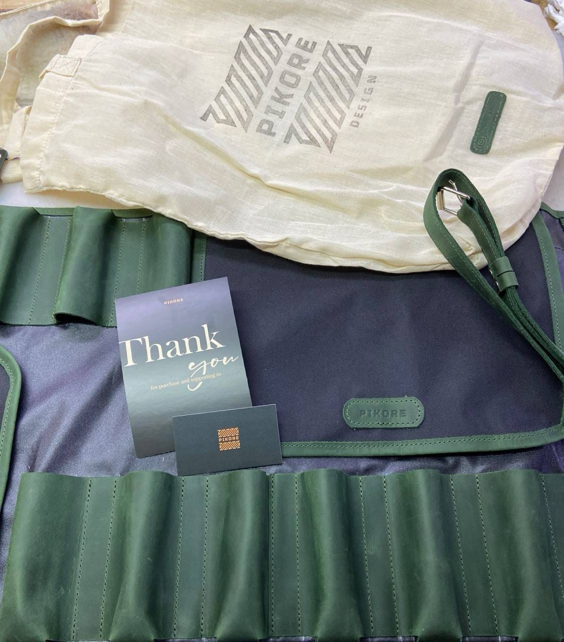 Customer photo review of Waxed Canvas Knife Roll
