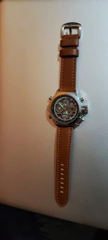 Customer photo review of Chronograph Watch Alarm Stopwatch Multi-Function Movement — Black | KIMLUD