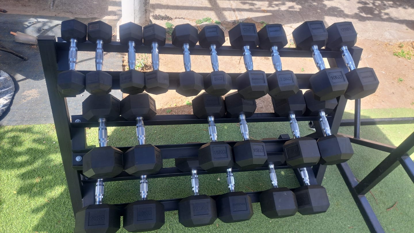 Customer photo review of Pack IRONSIDE Mancuernas Hexagonales (KG) + Rack de Almacenamiento
