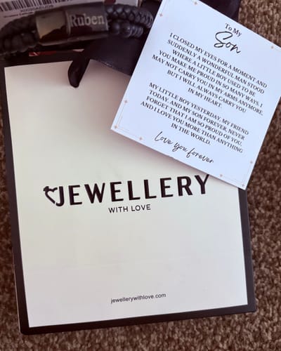 Customer photo review of Son/Soulmate Leather and Bead Bracelet - JWL Men's Bracelet