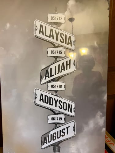 Customer photo review of DATE OF BIRTH OF CHILDREN by Cstm Canvas