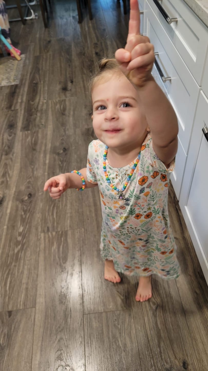 Customer photo review of Summer Floral Bamboo Girls' Short Sleeve Dress