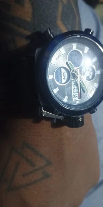 Customer photo review of Chronograph Watch Alarm Stopwatch Multi-Function Movement — Black | KIMLUD