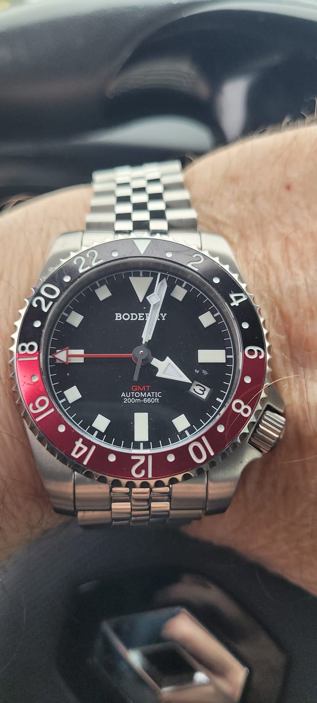 Customer photo review of ADMIRAL GMT - 200M Waterproof Titanium Automatic Diver Watch | Black