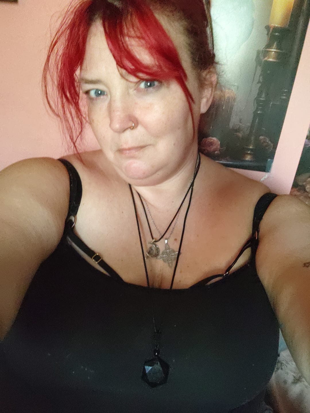 Customer photo review of Obsidian Self Protection Necklace