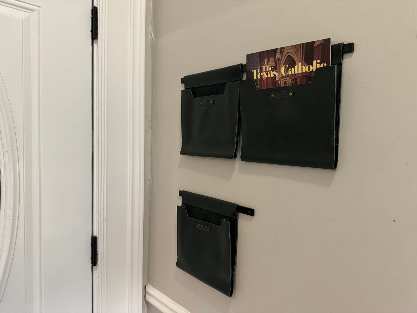 Customer photo review of Large Leather Wall Pocket