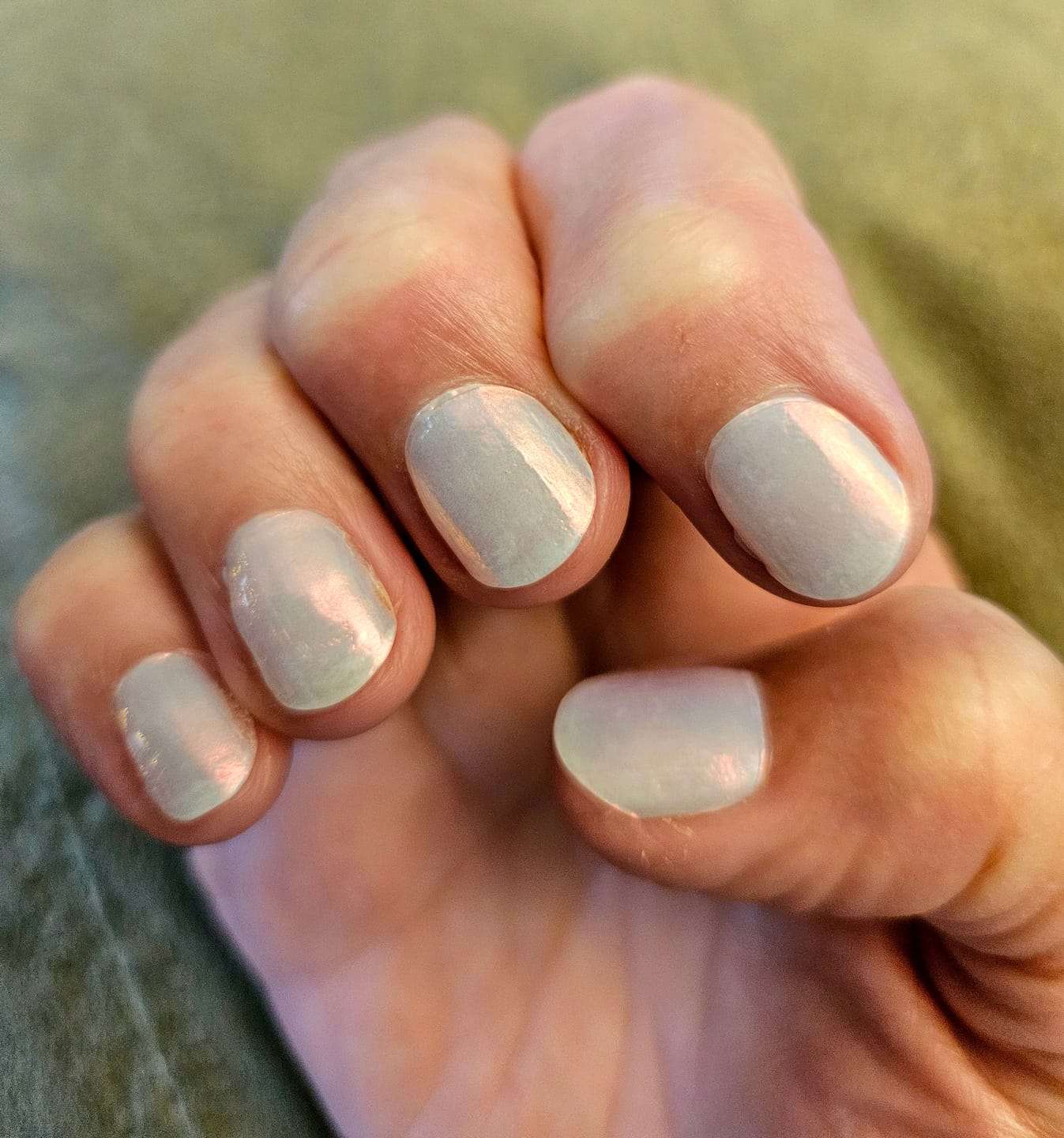 Customer photo review of Aqua Pink (Pearlescent) DIY Semicured Gel Nail Sticker Kit