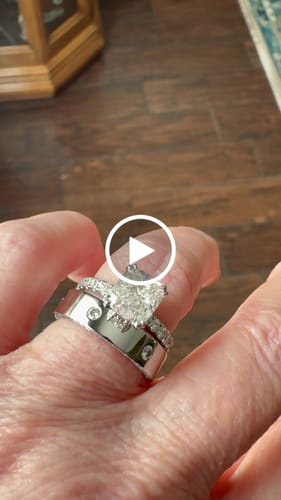 Customer video review of New Year Group Order Eternal love round full eternity pave bezel moissanite/lab grown diamond wedding band-6.5/5/4mm band width