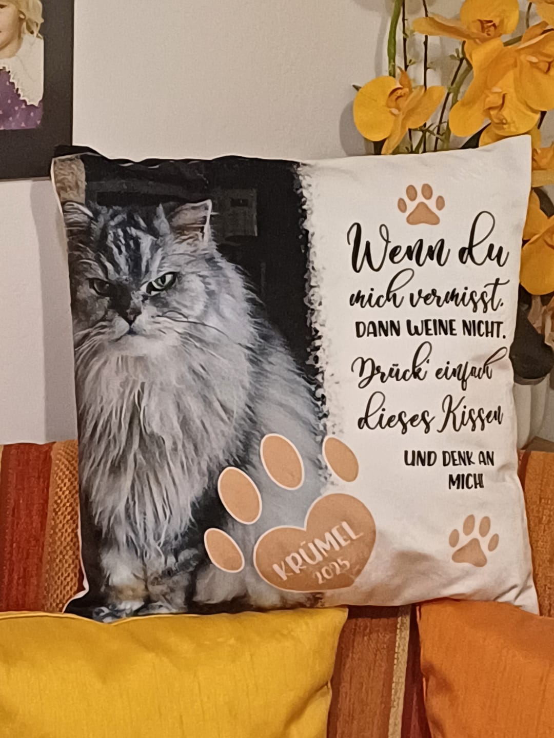 Customer photo review of Wenn du mich vermisst - Individuelles Kissen