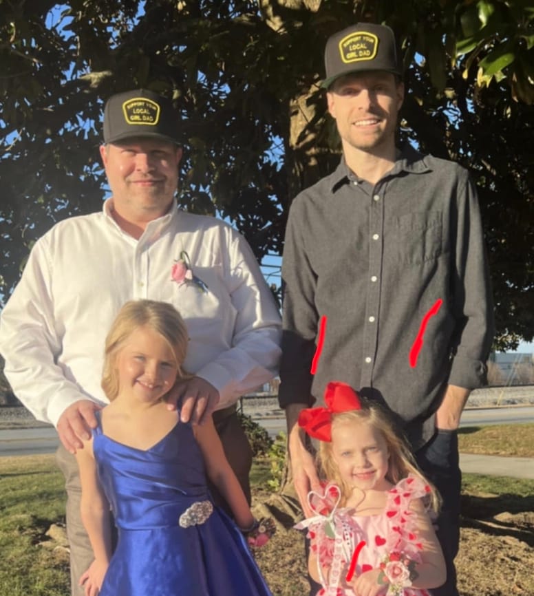 Customer photo review of Support Your Local Girl Dad Flat Bill Trucker