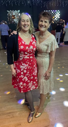 Customer photo review of Sequin Fit & Flare Midi Dress, Blue Multi