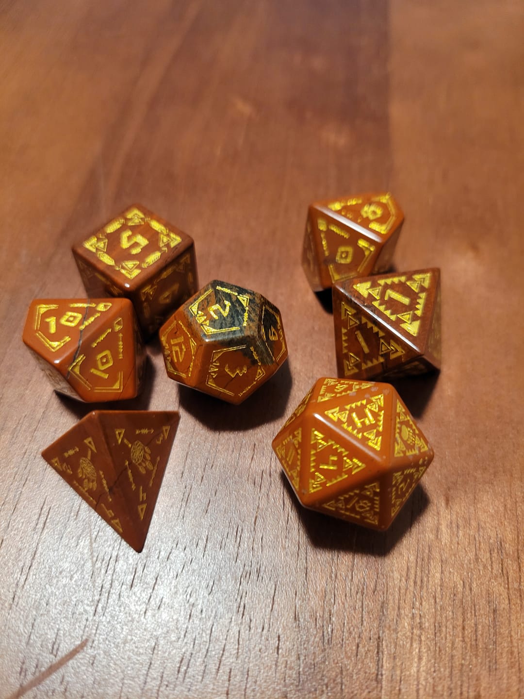 Customer photo review of Navajo Red Jasper Stone Dice Set - Dice Around the World Collection