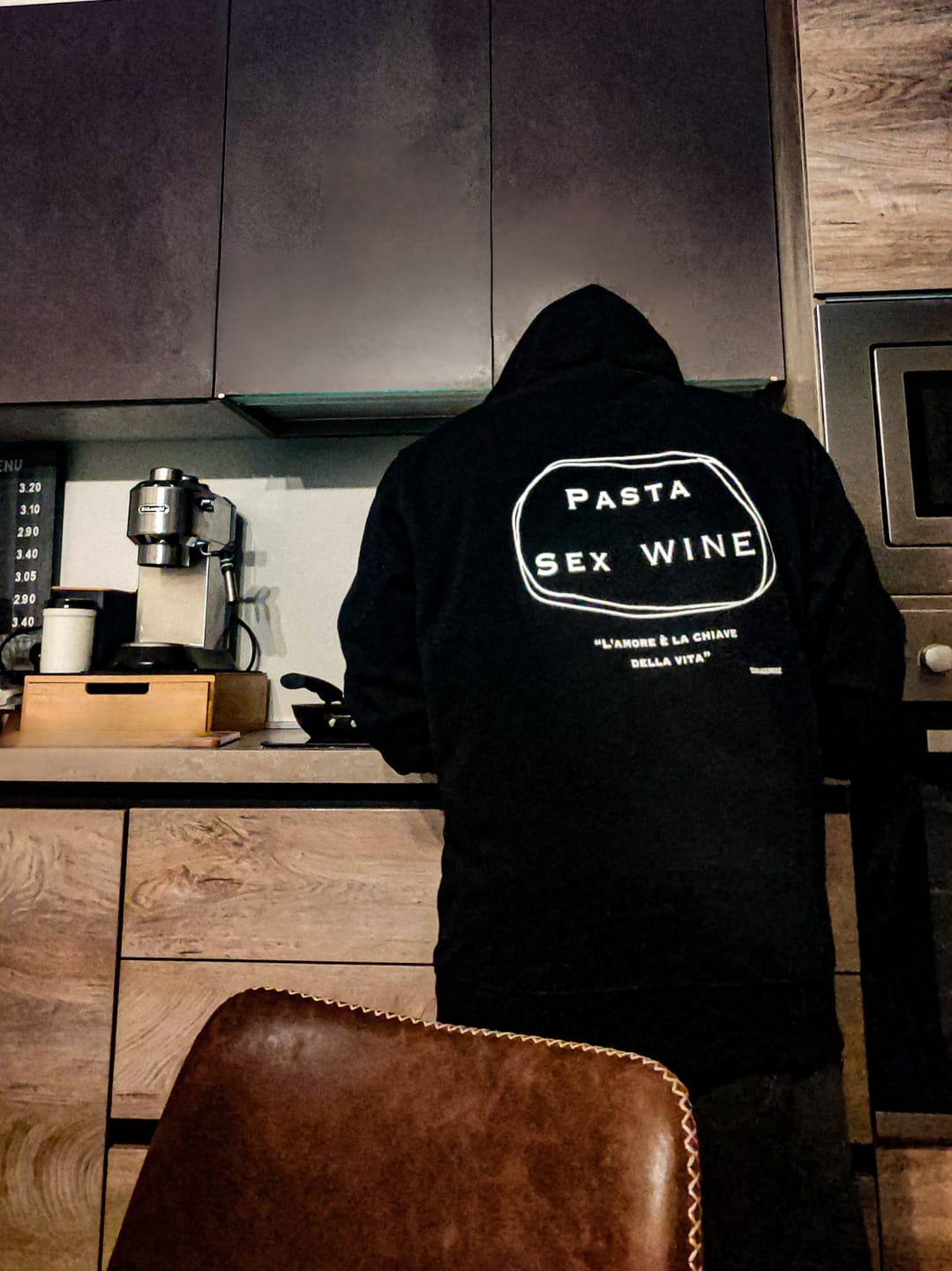 Customer photo review of The Pasta & Sex & Wine Eco Hoodie