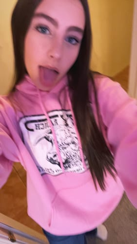 Customer photo review of Lazy J Ranch Willow Cattle Headquarters Pullover Hoodie - Pink