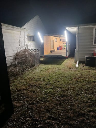 Customer photo review of Racing Trailer Pit Light – Dual 5 Foot Pole 20,000 Lumens