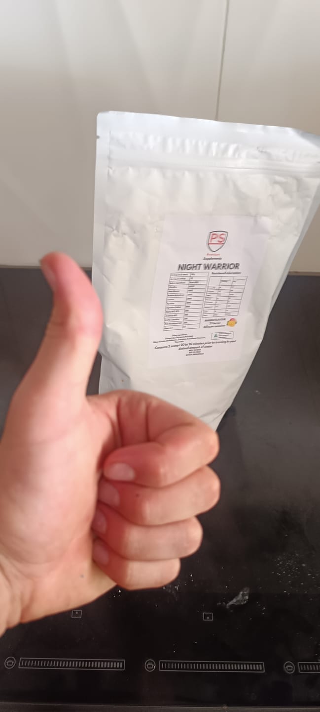 Customer photo review of Night warrior Caffeine-free Pre-workout