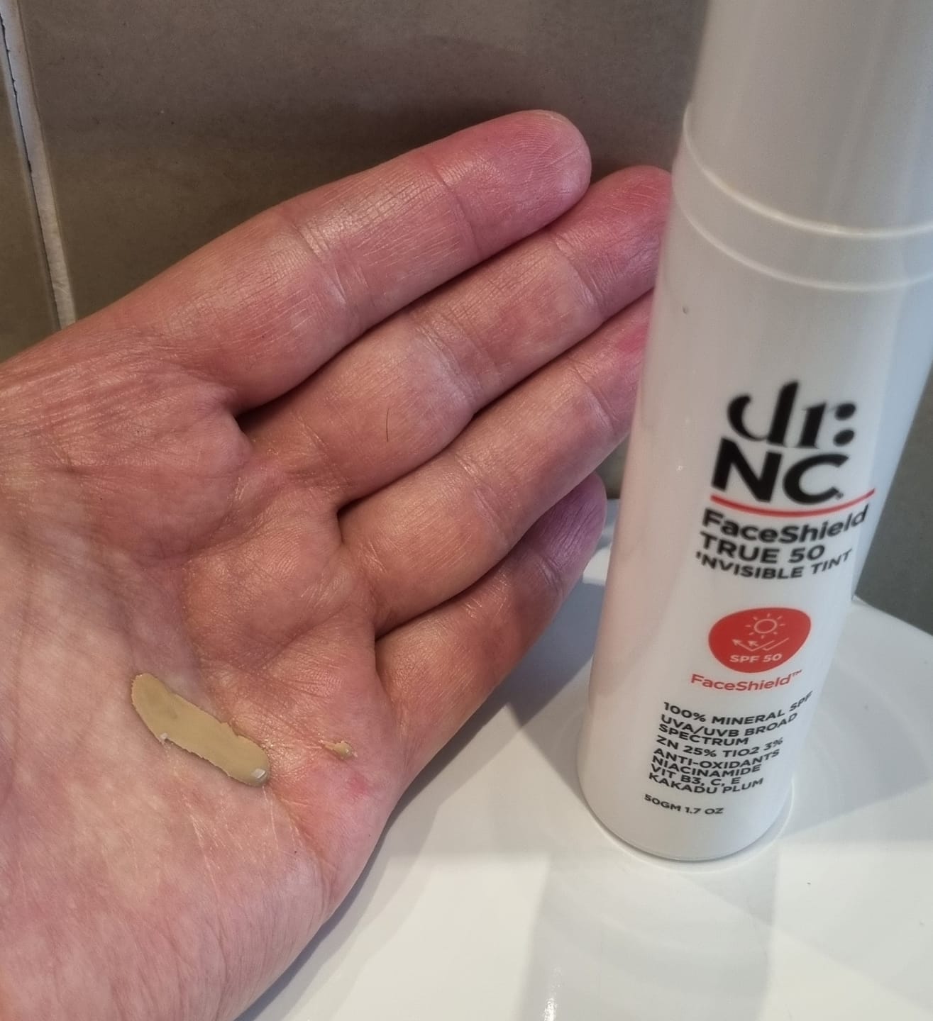 Customer photo review of dr.NC FACESHEILD SPF TRUE 50 - INVISIBLE TINT