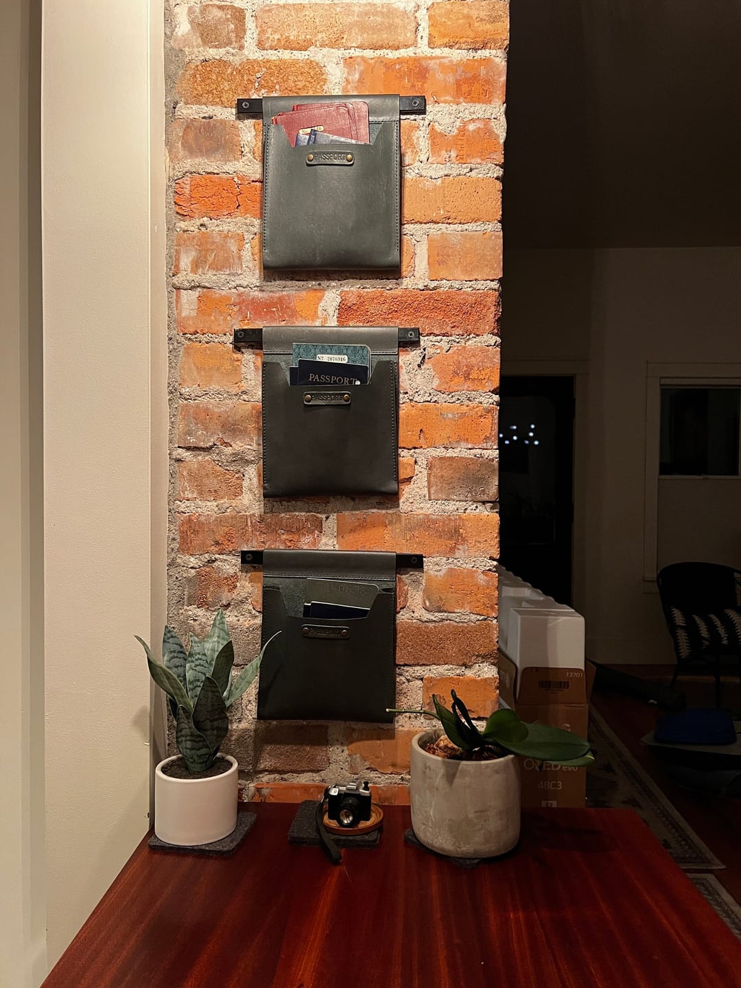 Customer photo review of Small Leather Wall Pocket Organizer