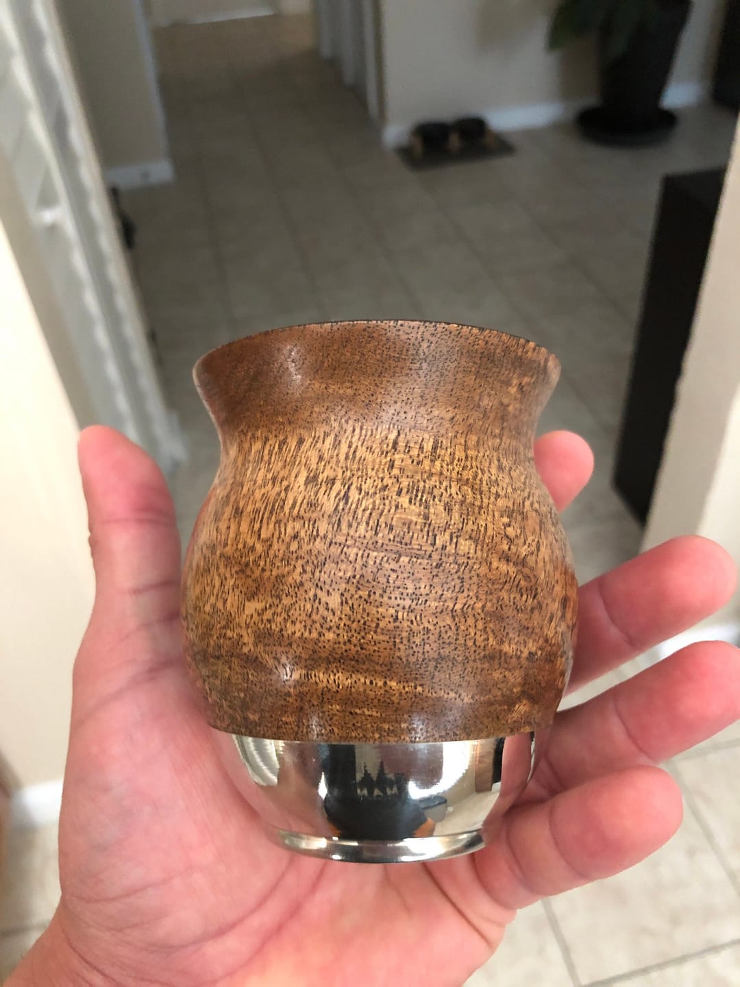 Customer photo review of Lignum Vitae Wooden Mate Cup
