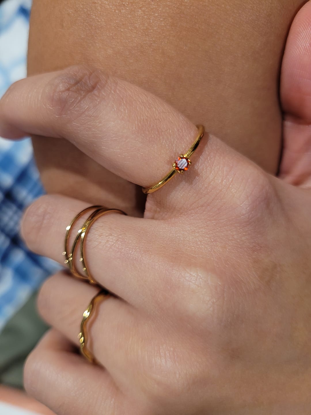 Customer photo review of Birthstone 18K Gold Rings