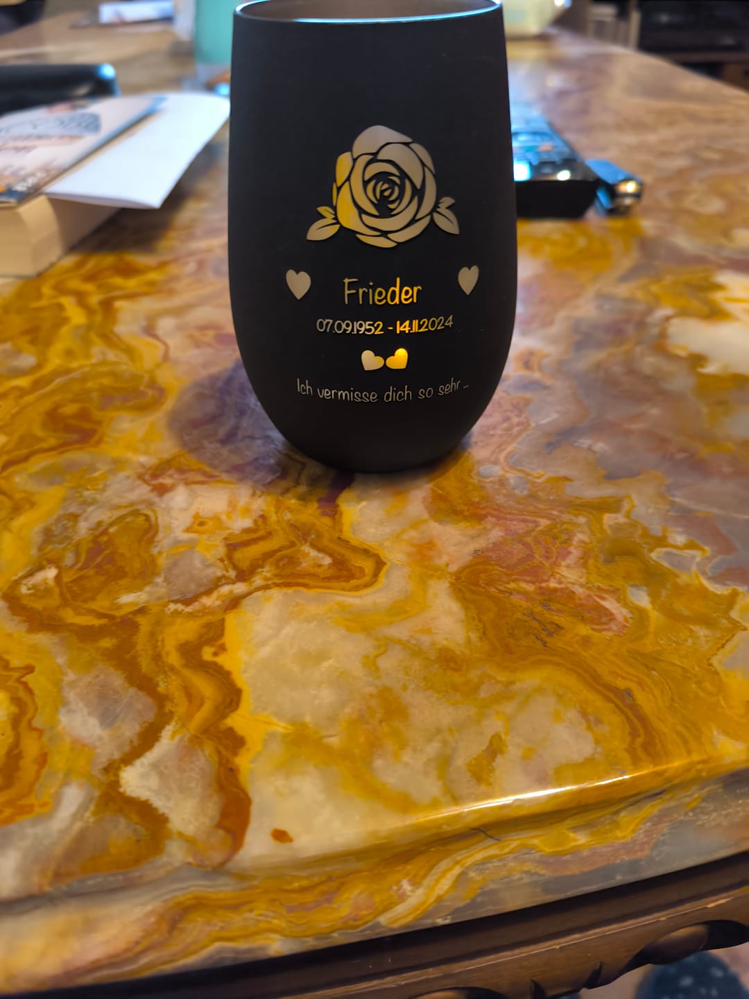 Customer photo review of Wir vermissen dich ... - Individuelles Trauerlicht