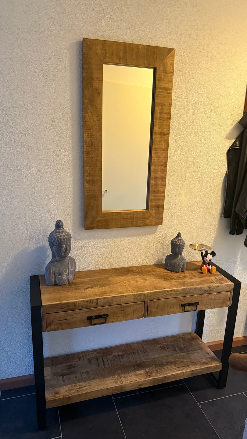 Customer photo review of Industriële spiegel | Mangohout | 100x50cm