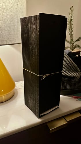 Customer photo review of Black Wood Crate w/Champagne