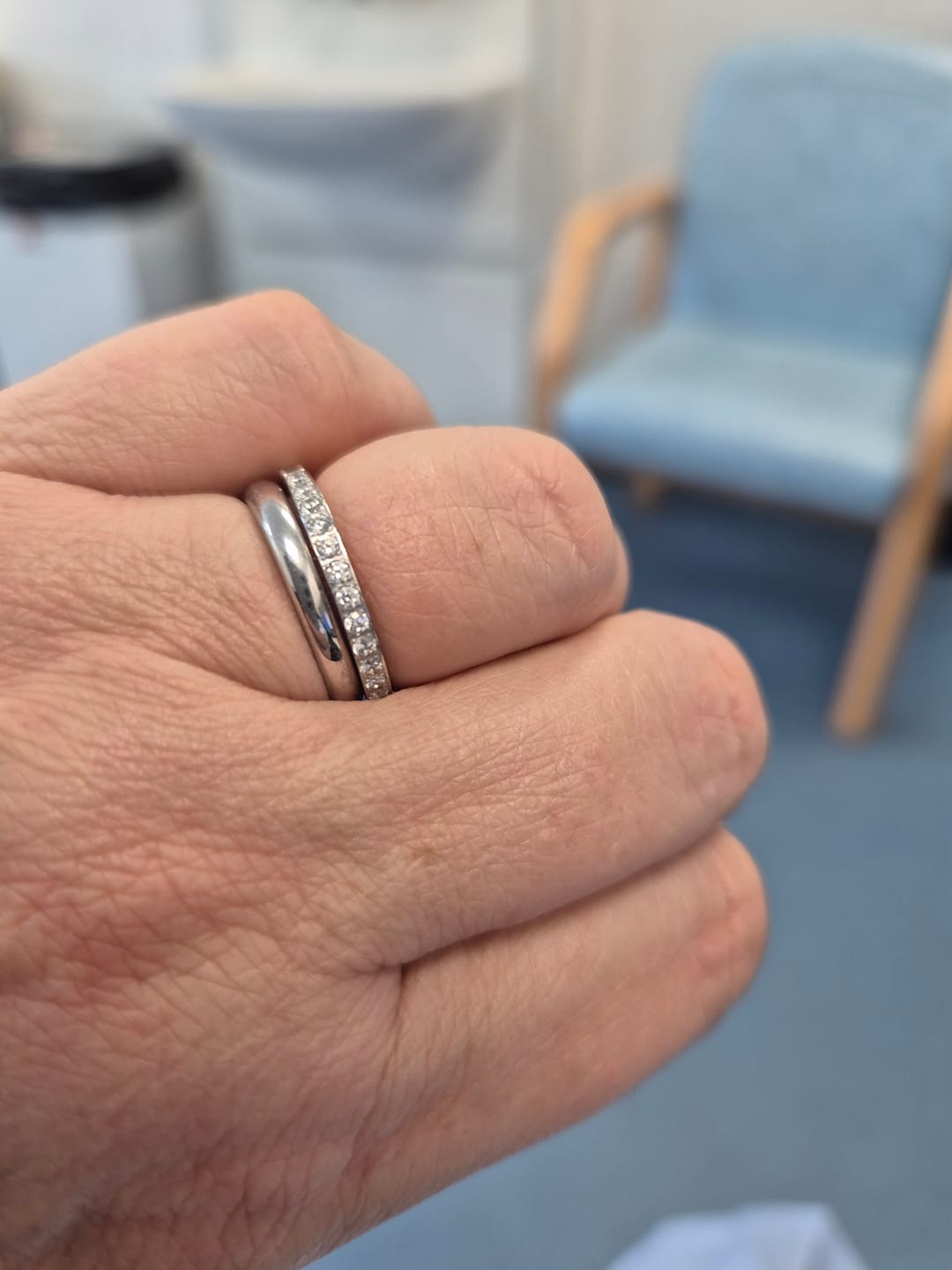 Customer photo review of White Gold 2mm Half Glitz Ring