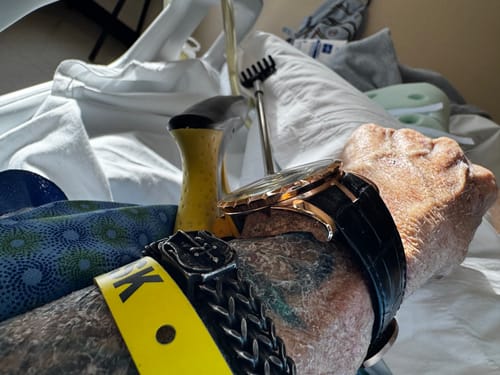 Customer photo review of St. Michael Defend Us Bracelet - Helps Pair Veterans With A Service Dog Or Shelter Dog