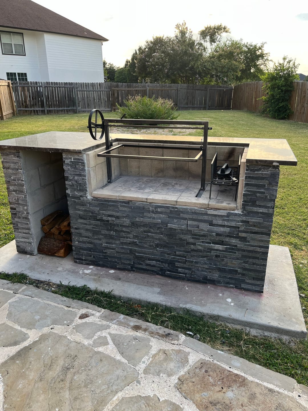Customer photo review of Argentine iron grill brasero for parrilla with insert