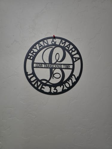 Customer photo review of Elaborate Name - Steel Sign