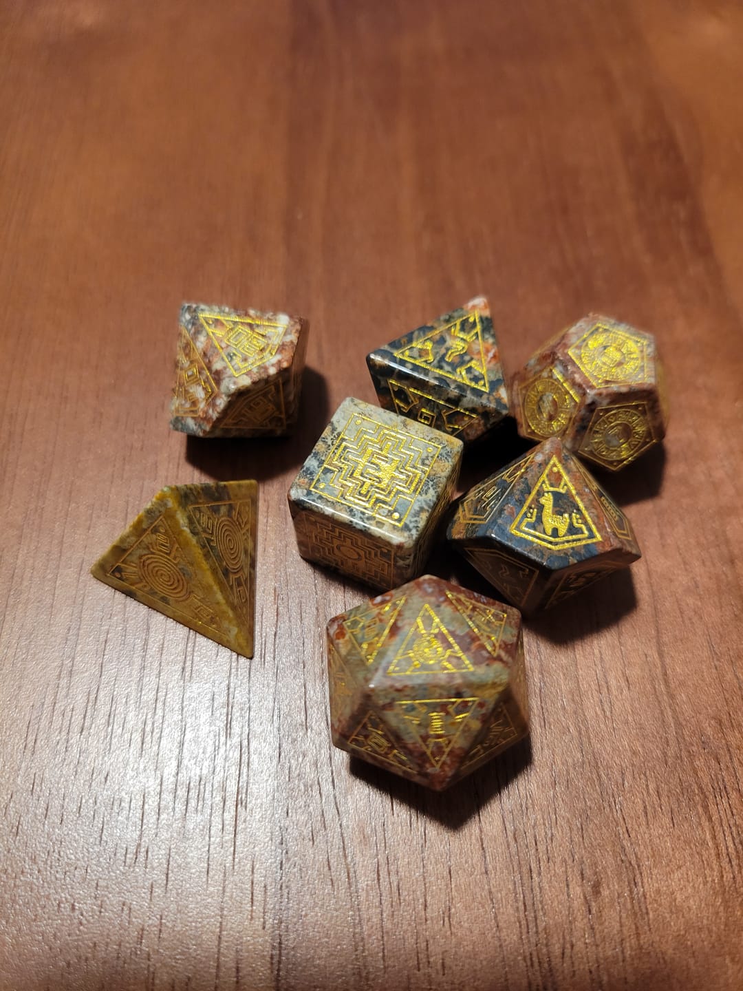 Customer photo review of Peruvian Leopard Jasper Stone Dice Set - Dice Around the World Collection