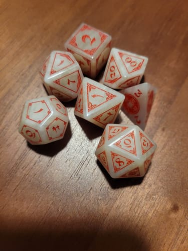 Customer photo review of Chinese Jade Stone Dice Set - Dice Around the World Collection