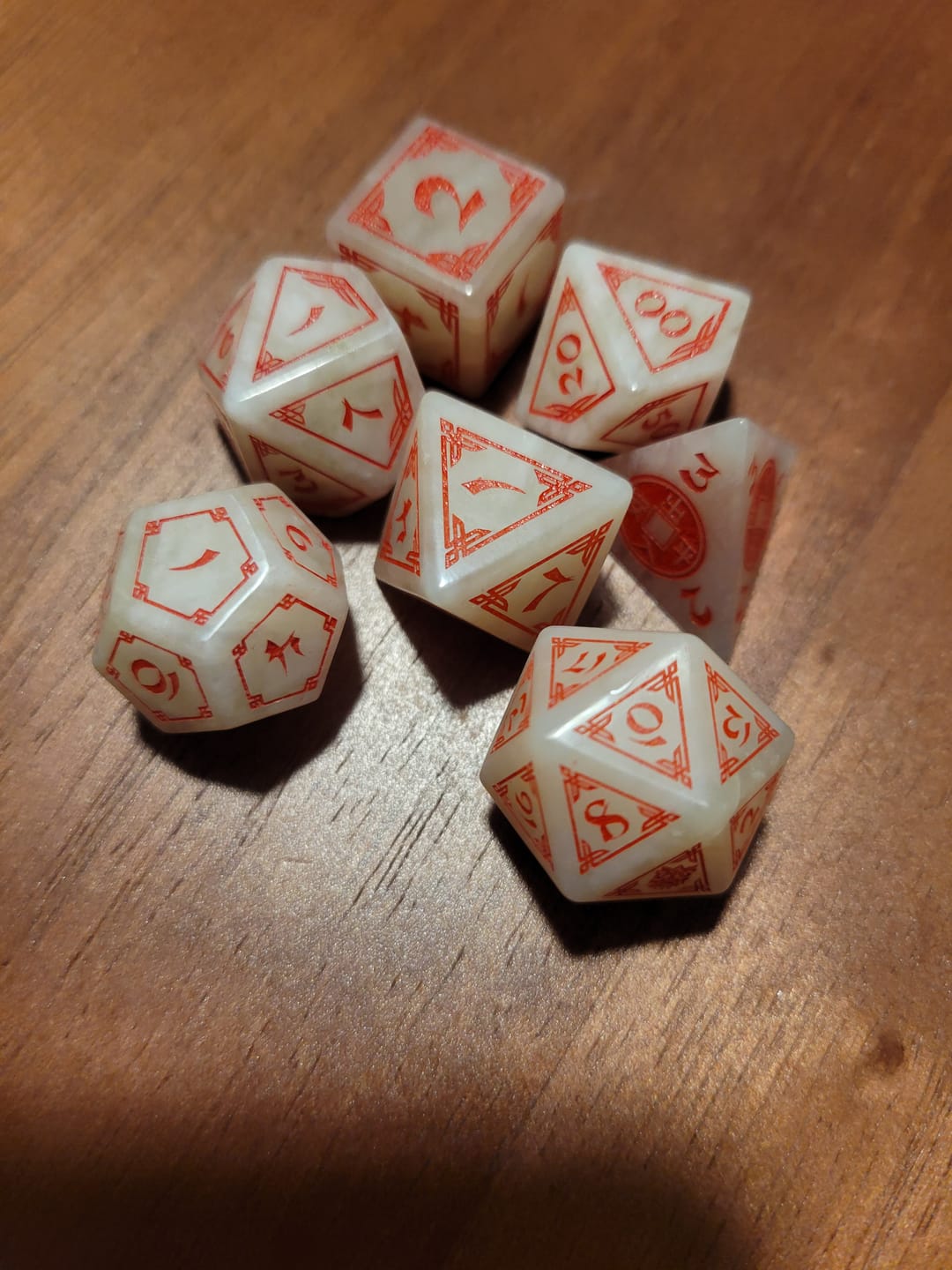 Customer photo review of Chinese Jade Stone Dice Set - Dice Around the World Collection