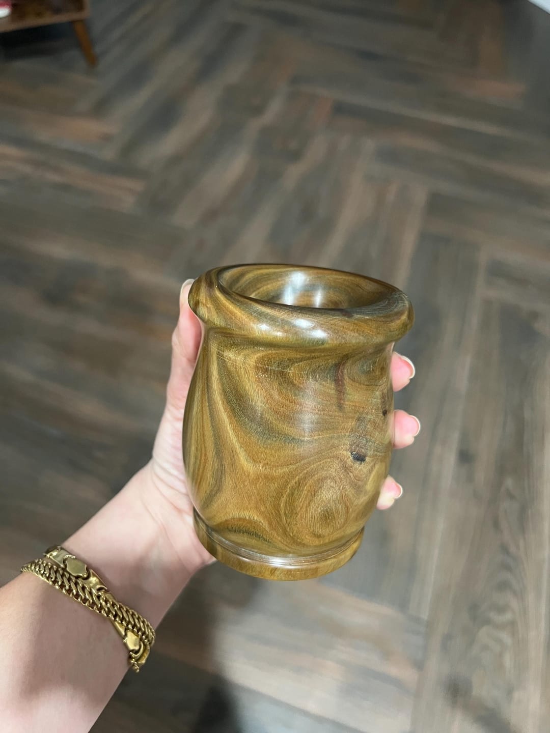 Customer photo review of Lignum Vitae Wooden Mate Cup