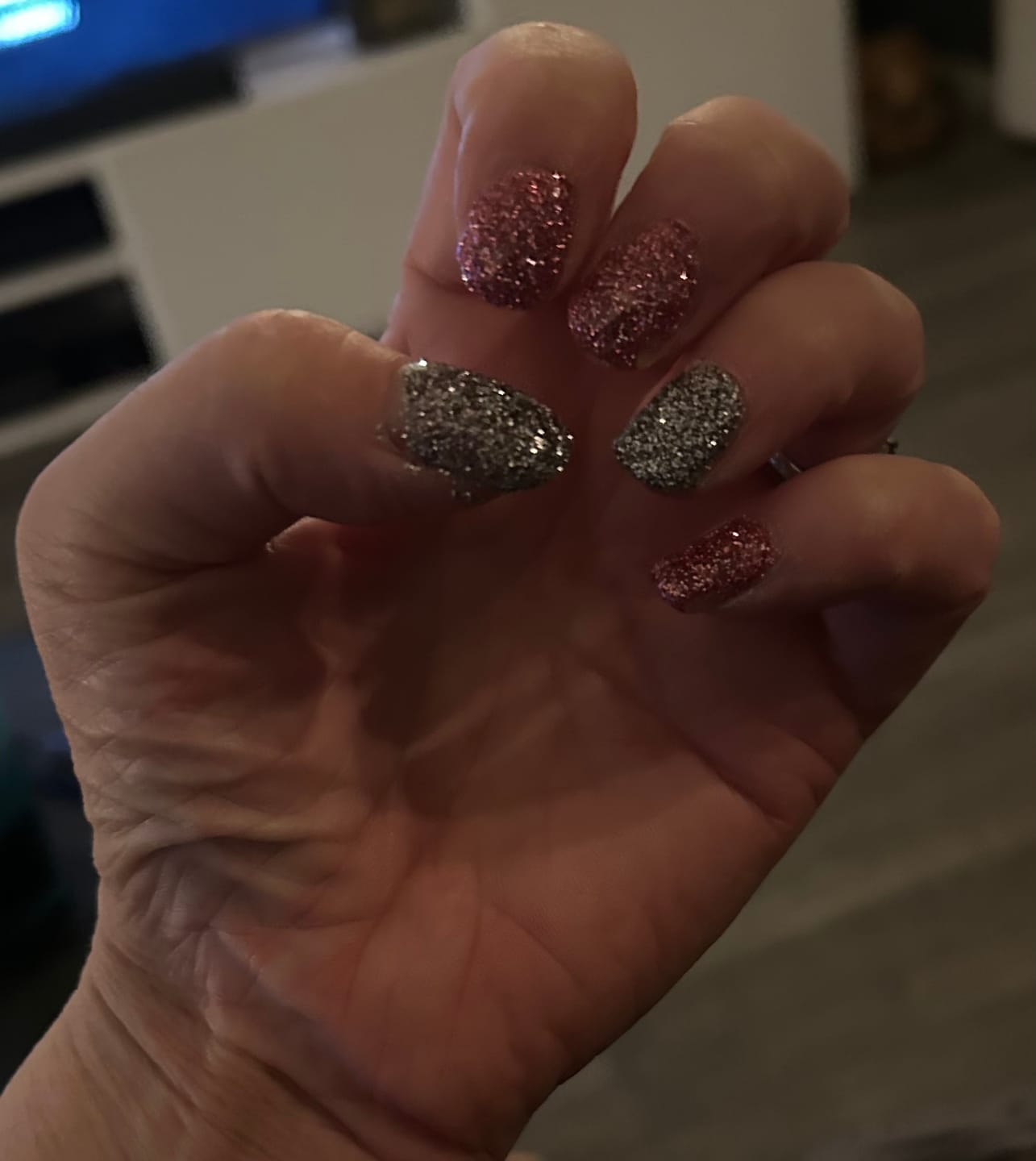 Customer photo review of Crystal Silver Dipping Powder