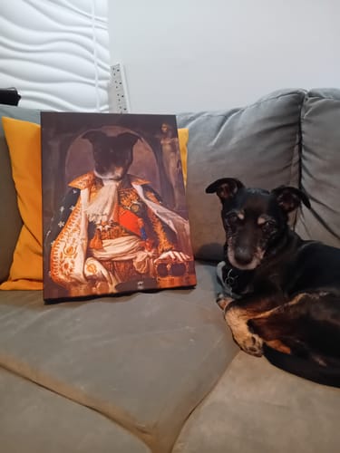 Customer photo review of His Highness: Custom Pet Portrait