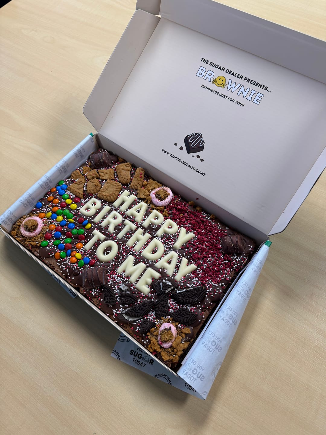 Customer photo review of Mega custom message loaded brownie