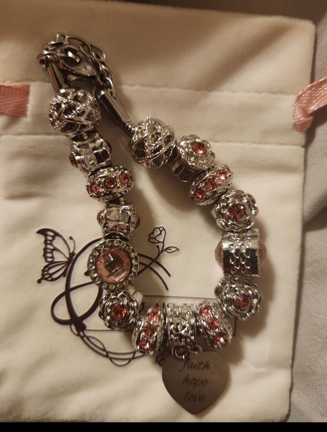 Customer photo review of Faith Hope Love Bracelet