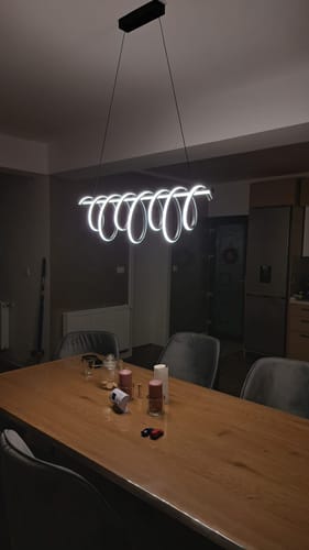 Customer photo review of Lustra LED 94W Suspendata Spiral Black 8808/900 BK Echivalent 600W